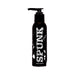Black pump bottle of Spunk Lube Hybrid personal lubricant with white distressed text on label.