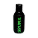 Black bottle of Spunk Lube Pure Silicone lubricant with green vertical logo on white background