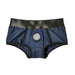 Navy blue and black EmEx Fit Harness with elastic waistband and central O-ring detail in size XS.