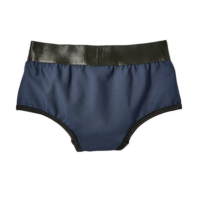 Navy blue and black EmEx Fit Harness in extra small size with elastic waistband and sleek design.