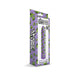 Purple vibrator with green leaf pattern in matching purple and green leaf-themed packaging labeled Stoner Vibes Pack A Fatty.