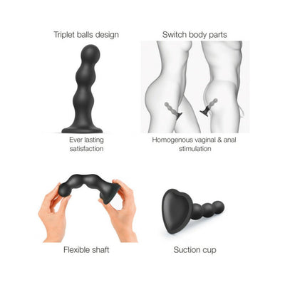 Strap - on - me Dildo Plug Balls Xl Black - SexToy.com