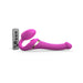 Small size pink bendable strap-on with remote control, designed for multi-point stimulation and versatile pleasure.