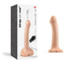 Semi-realistic vanilla silicone dildo with squirting feature and packaging box, size small.