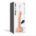 Vanilla-colored semi-realistic silicone squirting dildo with syringe shown on product packaging, size small.