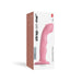 Packaging box of the pink Strap-on-me Tapping Dildo Wave with curved design and tapping feature, size medium.