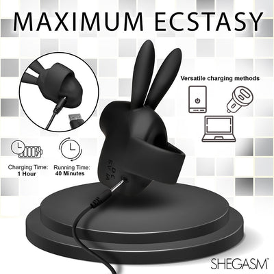 Sucky Bunny Clit Stimulator - Black - SexToy.com