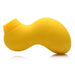 Yellow ergonomic clitoral stimulator with suction tip and smooth silicone finish.
