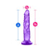 Purple realistic dildo with suction base, 7.5 inches total length and 1.5 inch diameter, 7 inches insertable length.