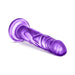 Purple realistic dildo with suction cup base, textured veins, and smooth tip for versatile use.