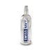 Clear 18 oz bottle of Swiss Navy water-based lubricant with a no-spill pump dispenser and blue label.