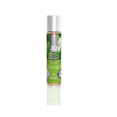 System JO H2O Green Apple Delight flavored water-based personal lubricant 1oz bottle with green apple design
