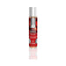 System JO H2O Strawberry Kisses flavored water-based personal lubricant 1oz bottle with red label and white cap.