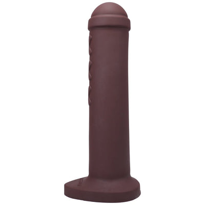 Oxblood red super sized silicone dildo with smooth tapered head and sturdy base inspired by Amsterdam traffic barriers.