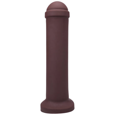 Tantus Amsterdam Firm dildo in oxblood color with smooth tapered tip and wide base, made from ultra-premium silicone.