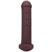 Oxblood red silicone dildo inspired by Amsterdam traffic barriers with triple X design and tapered tip.