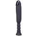 Black ergonomic silicone adult toy with a muscled shaft and textured handle for comfortable grip.
