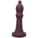 Large dark brown silicone toy with a tapered, bulbous shape and wide base for secure use.