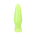 Tantus Bronco smooth tapered lime green silicone pre-date comfort toy with flat base.