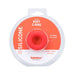 Tantus Buoy C-ring small size in red silicone displayed in clear round packaging with orange and white label.