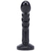 Black compact starter dildo with a smooth, slightly curved design and a flared base for secure use.