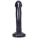 Black compact beginner-friendly dildo with a slightly curved head and a sturdy base for secure use.