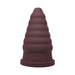Tantus Cone Ripple Firm in oxblood color with progressive ripple texture and wide base on white background.