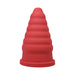 Red cone-shaped textured silicone adult toy with progressive ripple design and wide base by Tantus.