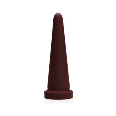 Small dark brown tapered silicone cone with a flat base for versatile use and secure harness attachment.