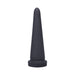 Black tapered silicone cone-shaped adult toy with flared base on white background
