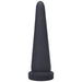Black tapered cone-shaped silicone toy with a wide base for secure harness play and training.