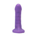 Midnight purple silicone dildo with a subtle curve and textured shaft, designed for versatile comfort and stimulation.