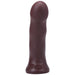 Tantus General Firm dildo in oxblood color with smooth texture and rounded tip, standing upright on a white background.
