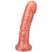 Copper-colored large textured silicone adult toy with a flared base, designed for versatile use.