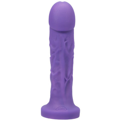 Midnight purple super soft silicone toy with realistic texture and suction cup base by Tantus.