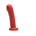 Red silicone realistic-shaped adult toy with a wide base, designed for versatile solo or partner play.