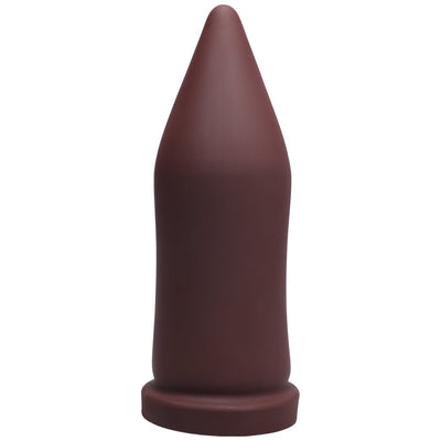 Large firm oxblood silicone inner band trainer with tapered tip and flared base for safe use.
