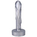 Silver Mini Magma fantasy dildo with textured molten drip design and wide base for secure use.