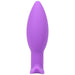 Smooth purple silicone anal plug with tapered tip and flared base for comfort and safety.