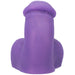 Purple silicone packer with realistic texture and shape, designed for comfortable everyday wear.