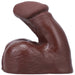 Realistic espresso-colored silicone packer with detailed texture and flexible design for comfortable everyday wear.