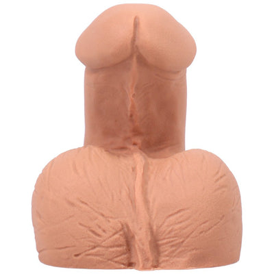 Tantus On the Go Silicone Packer in natural skin tone with realistic texture and detailing.