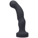 Black curved silicone prostate massager with ergonomic grip and rounded tip for targeted stimulation.