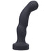 Black silicone prostate massager with ergonomic curved design and rounded tip for targeted stimulation.