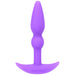 Purple silicone Tantus Perfect Plug with tapered tip and flared base for comfortable anal exploration.
