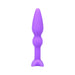 Purple silicone Tantus Perfect Plug with tapered tip and flared base for comfortable anal exploration.
