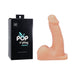 Tantus Pop 'n' Play Squirting Packer in flesh tone next to black product box with logo and text.
