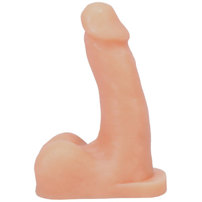 Realistic flesh-toned silicone packer with a smooth texture and base for harness compatibility.