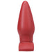 Smooth crimson tapered silicone plug with a wide base for comfortable and secure wear.