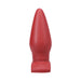 Smooth crimson tapered silicone plug with a sturdy base for comfortable and secure wear.